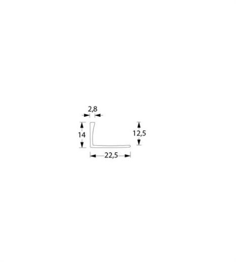 Billede af Fliseprofil t/12,5 mm MAT ALU